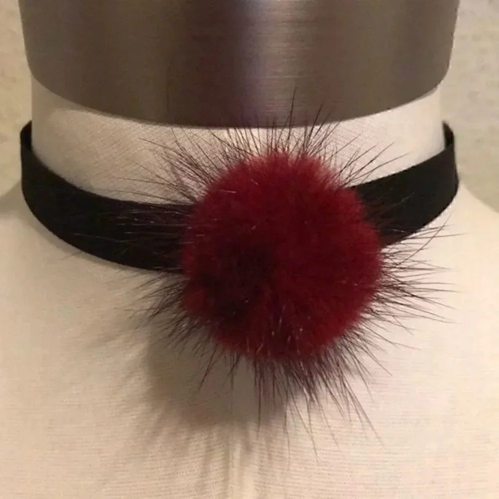 Cute fuzzy Alex Conti choker